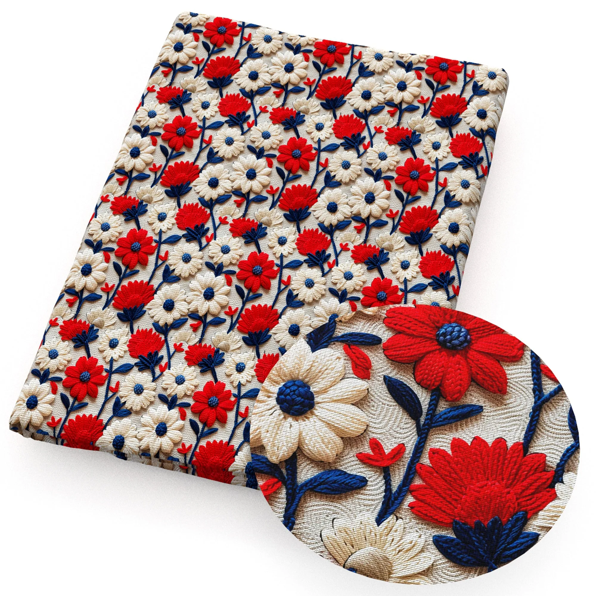 faux embroidery fabric