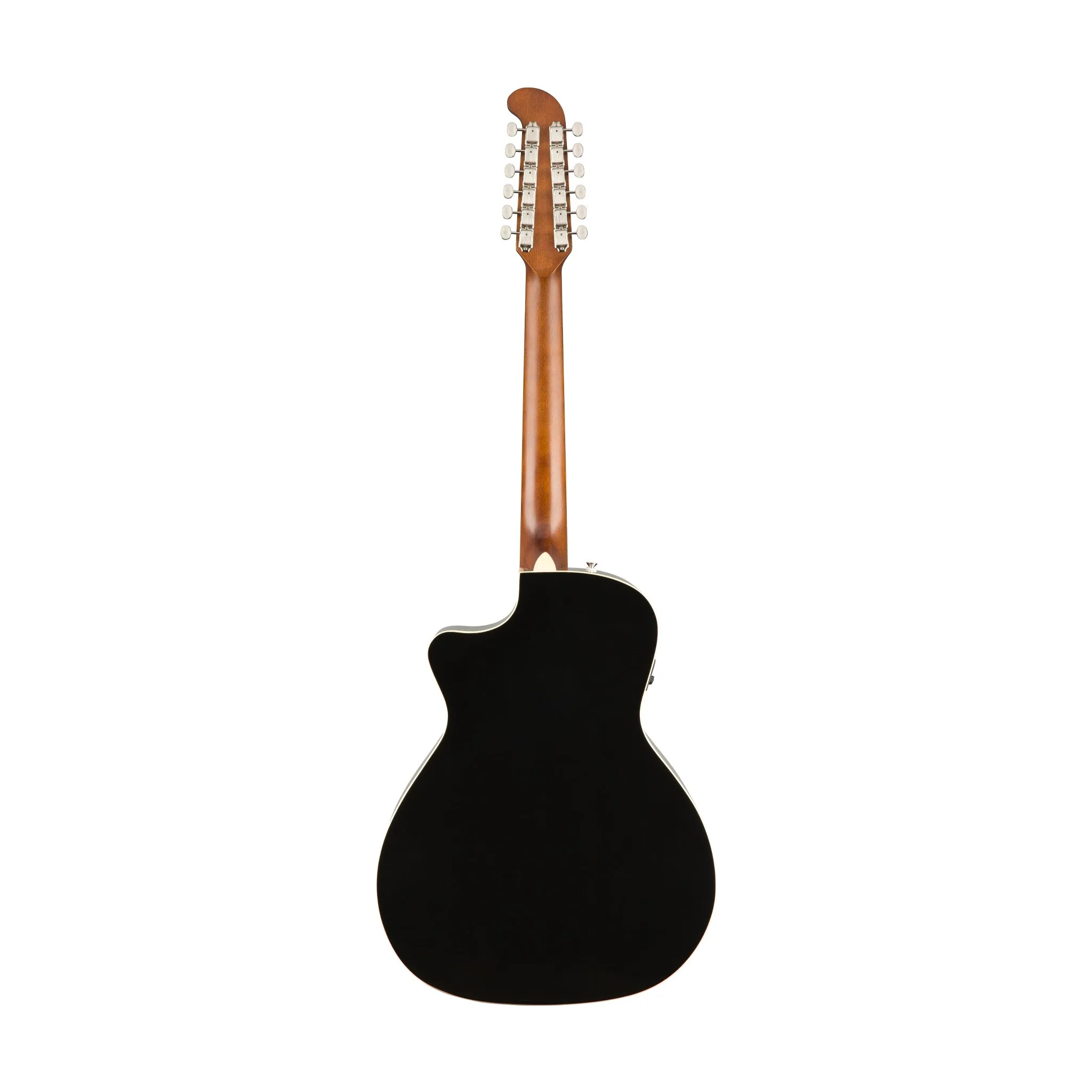 Fender California Series Villager 12-String V3 Semi-Acoustic Guitar w/ Gig Bag, Walnut FB, Black