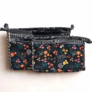 FLORA FIESTA PRINT TRAVEL MAKEUP POUCH SET