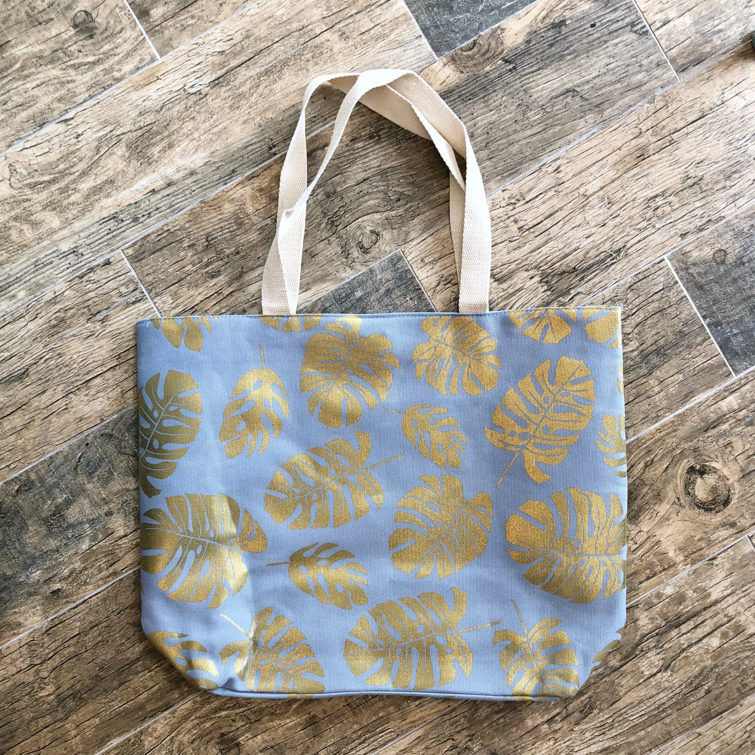 Foil Leaves Tote - 3 Colors