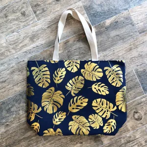 Foil Leaves Tote - 3 Colors