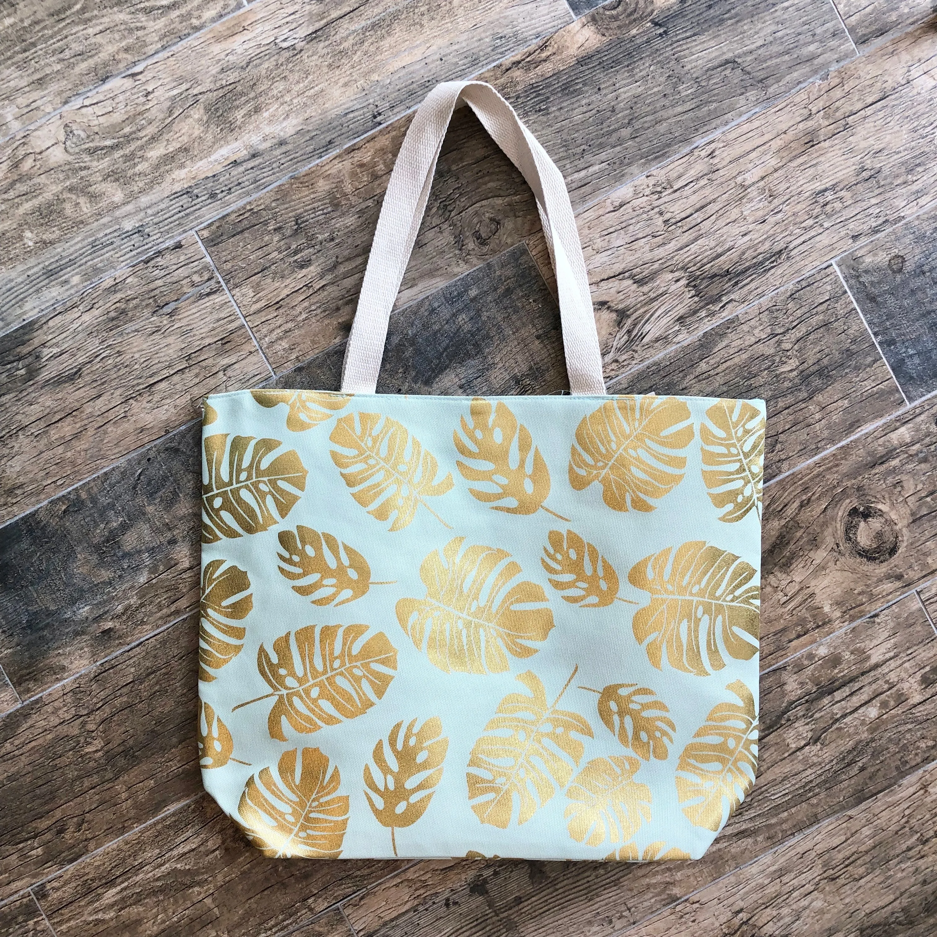 Foil Leaves Tote - 3 Colors