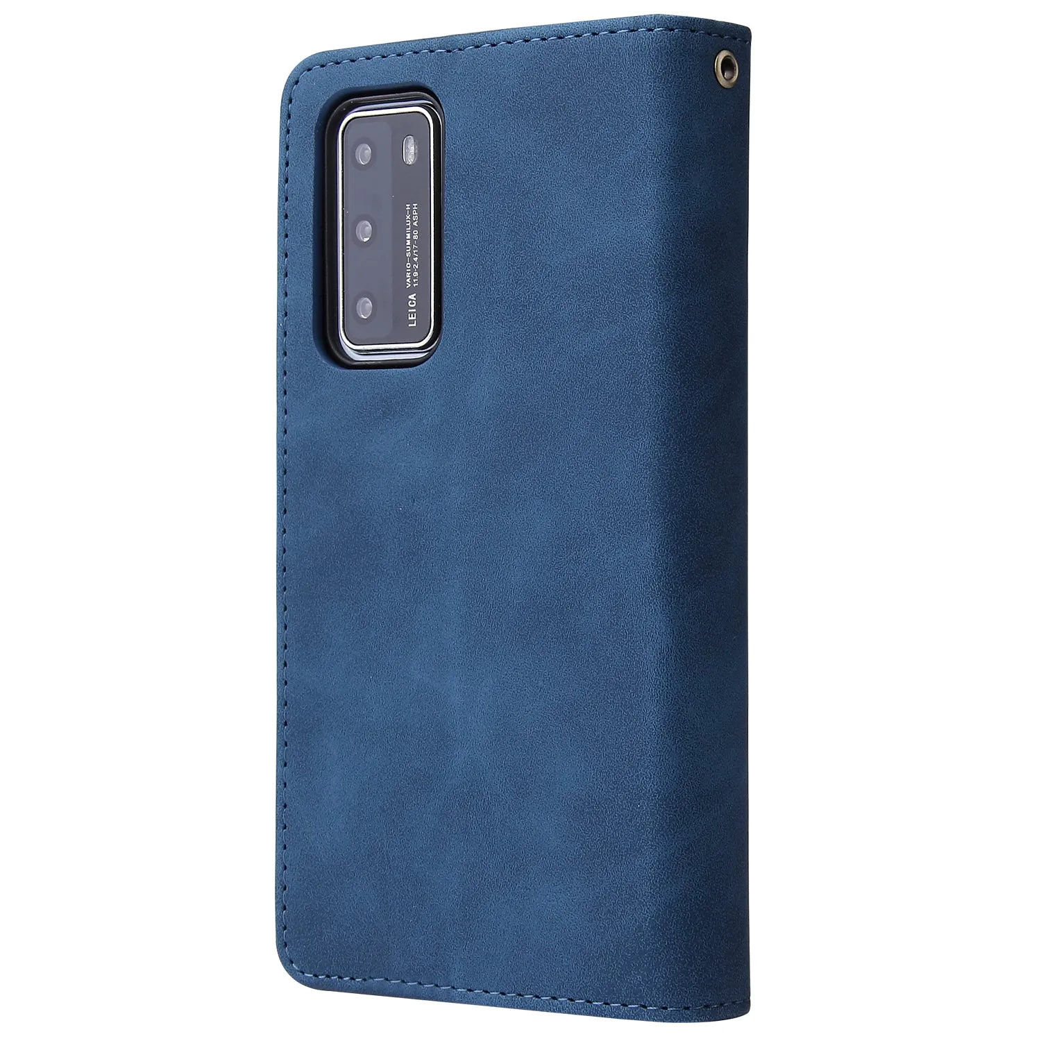 For HUAWEI P40 Case Smartphone Shell Wallet Design Zipper Closure Overall Protection Cellphone Cover  2 blue