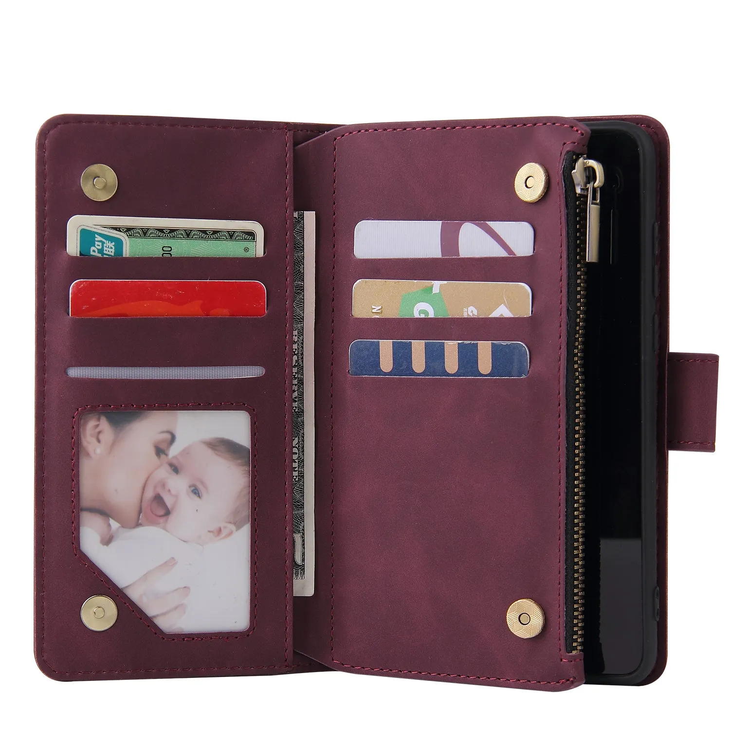 For HUAWEI P40 Case Smartphone Shell Wallet Design Zipper Closure Overall Protection Cellphone Cover  2 blue