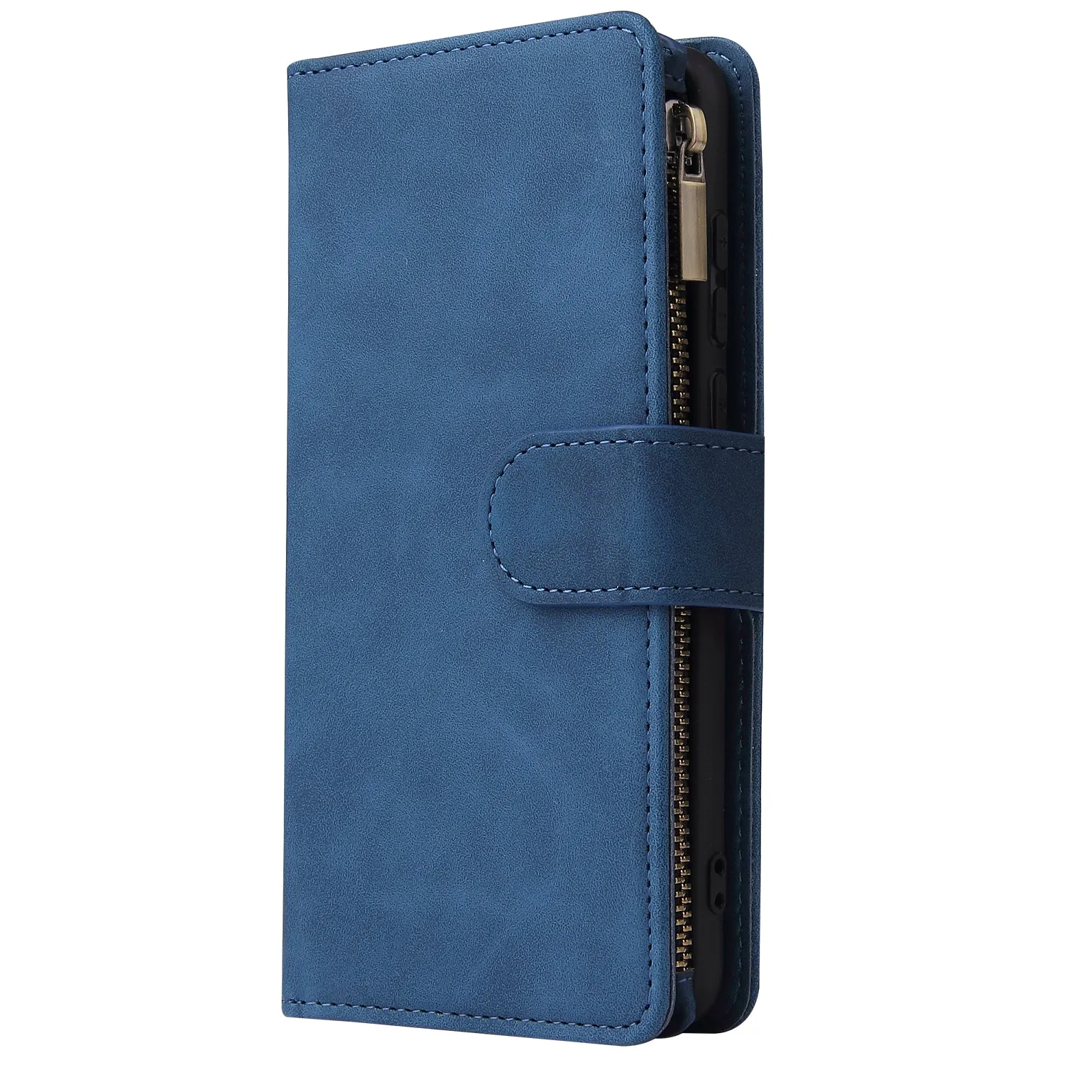 For HUAWEI P40 Case Smartphone Shell Wallet Design Zipper Closure Overall Protection Cellphone Cover  2 blue