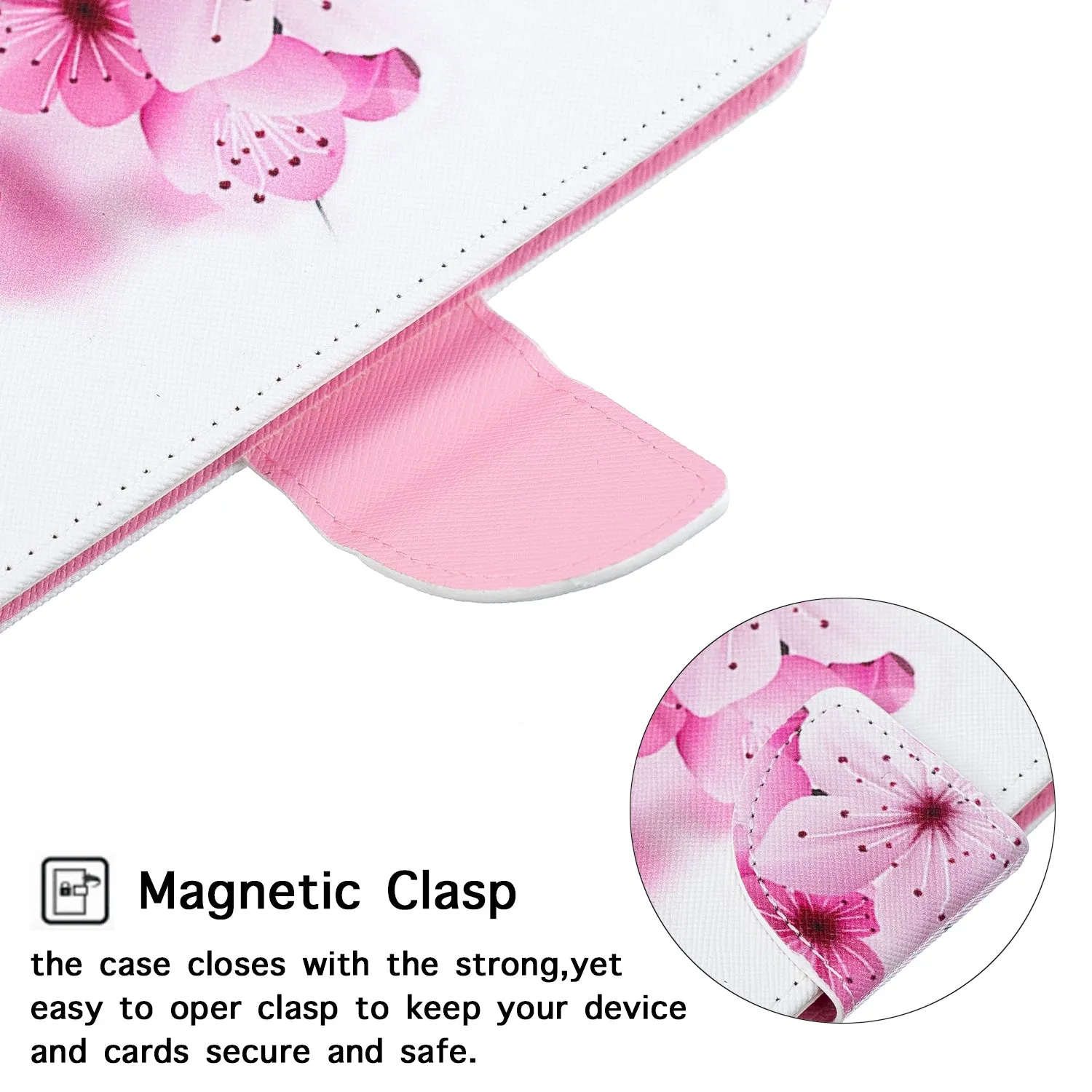 For Redmi Note 8/8 Pro Cellphone Cover Stand Function Wallet Design PU Leather Smartphone Shell Elegant Pattern Printed  peach blossom