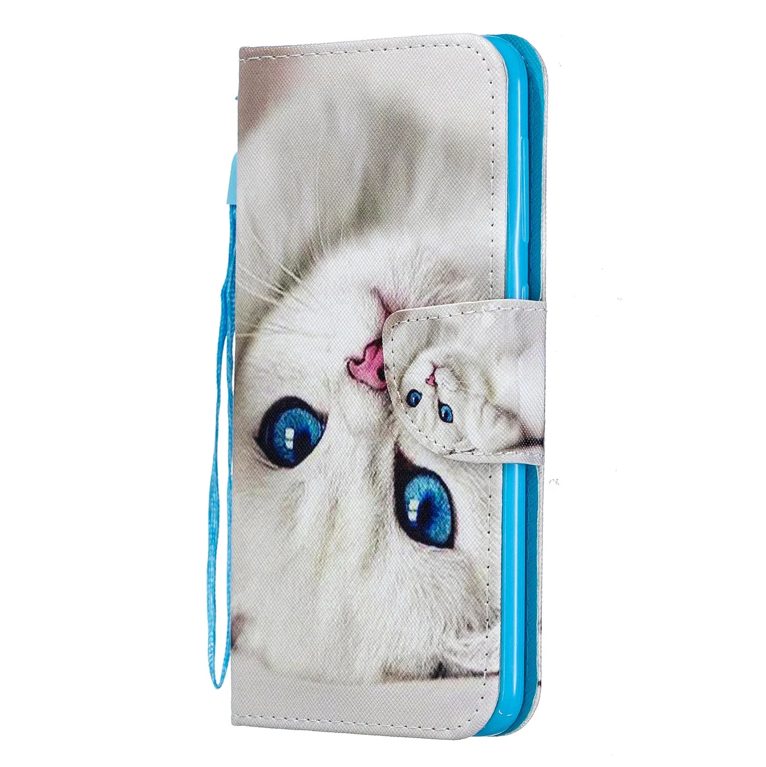For Samsung A10/A20/A30 Smartphone Case PU Leather Wallet Design Cellphone Cover with Card Holder Stand Available Watercolor flower
