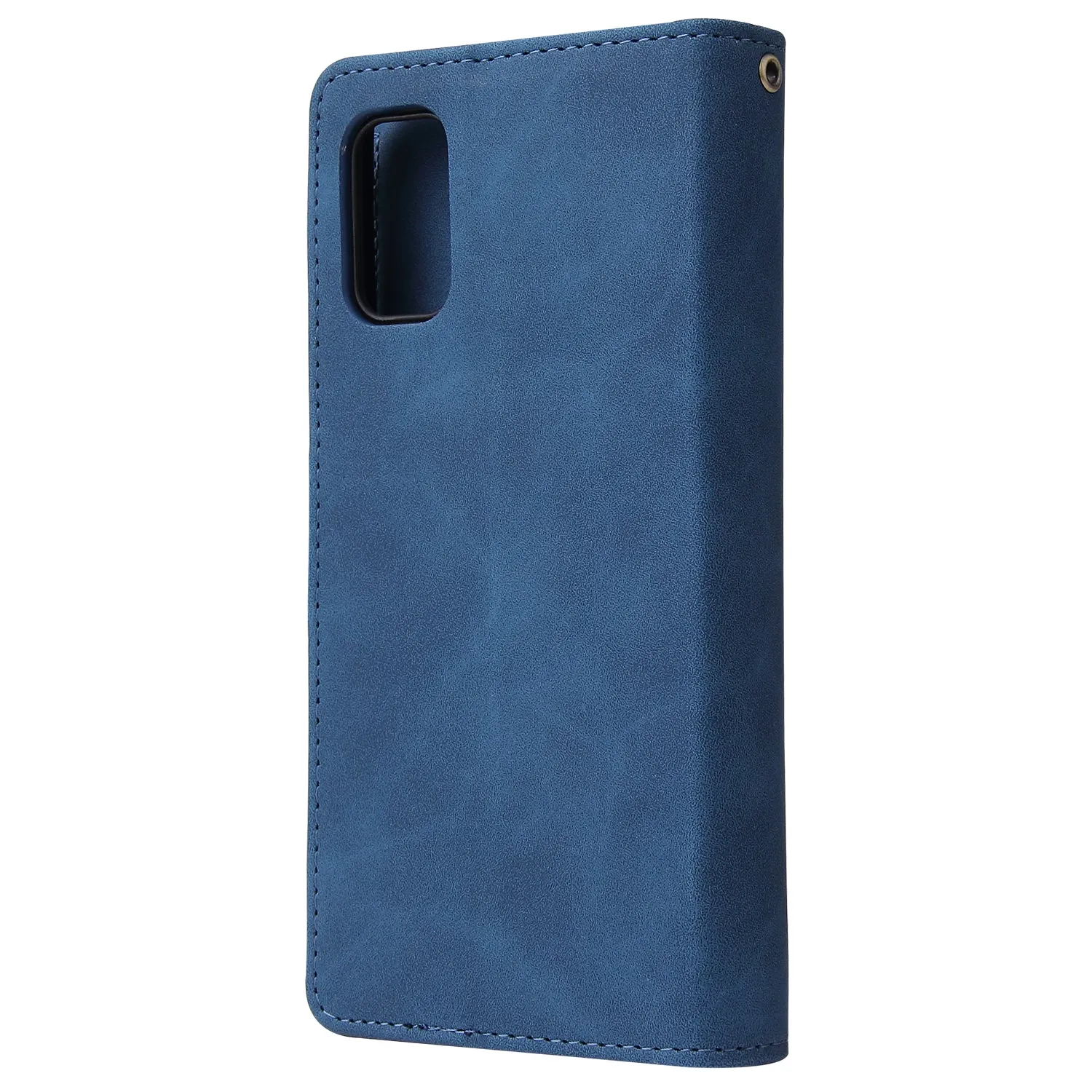 For Samsung A41 Mobile Phone Case Wallet Design Zipper Closure Overall Protection Cellphone Cover  2 blue