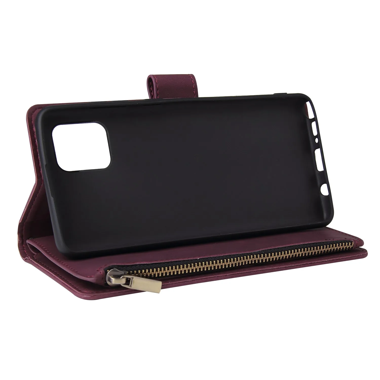 For Samsung NOTE 10 Lite Case Smartphone Shell Wallet Design Zipper Closure Overall Protection Cellphone Cover  2 blue