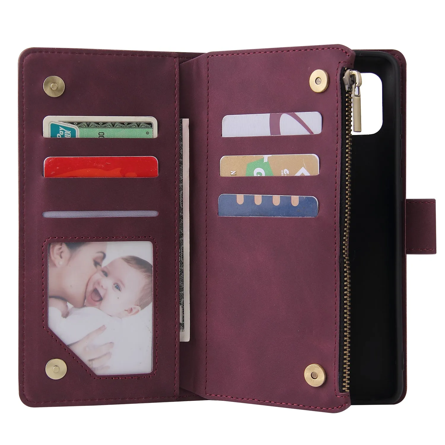 For Samsung NOTE 10 Lite Case Smartphone Shell Wallet Design Zipper Closure Overall Protection Cellphone Cover  2 blue