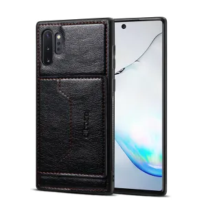 For Samsung Note 10/10 Pro Cellphone Cover 2-in-1 Stand Function Textured PU Leather Anti-scratch Overall Protection Case Card Holder black