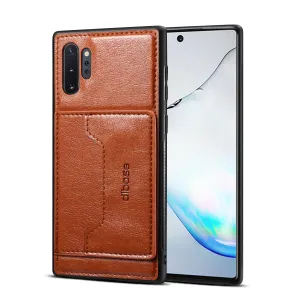 For Samsung Note 10/10 Pro Cellphone Cover 2-in-1 Stand Function Textured PU Leather Anti-scratch Overall Protection Case Card Holder brown