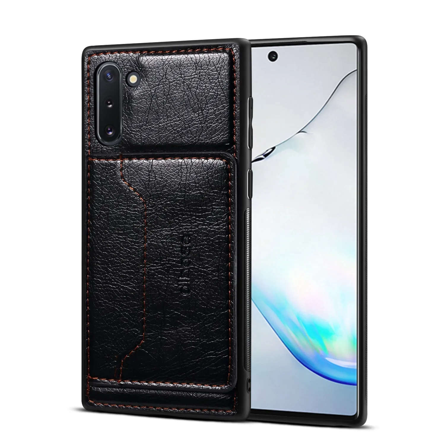 For Samsung Note 10/10 Pro Cellphone Cover 2-in-1 Stand Function Textured PU Leather Anti-scratch Overall Protection Case Card Holder red