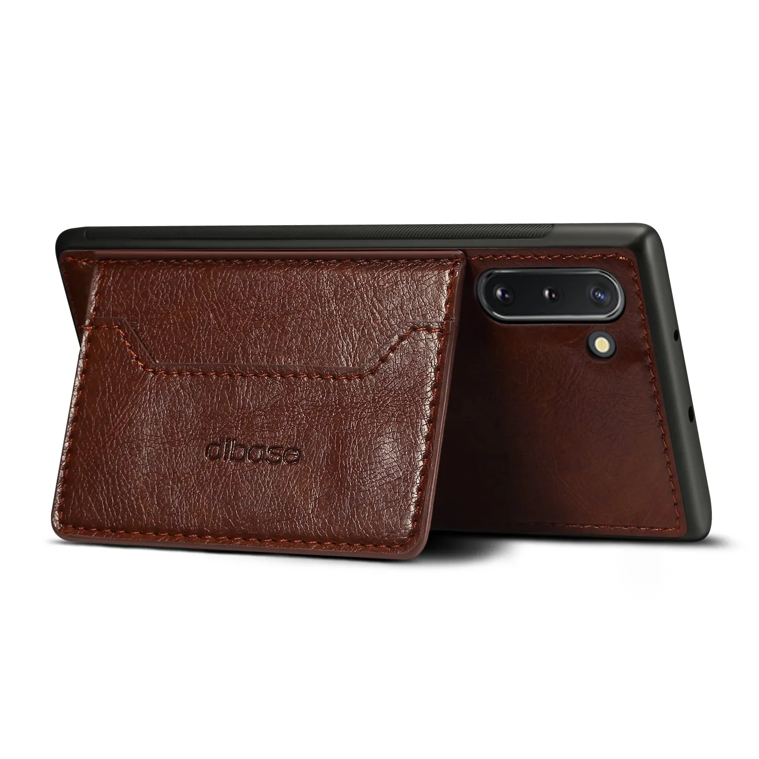 For Samsung Note 10/10 Pro Cellphone Cover 2-in-1 Stand Function Textured PU Leather Anti-scratch Overall Protection Case Card Holder red