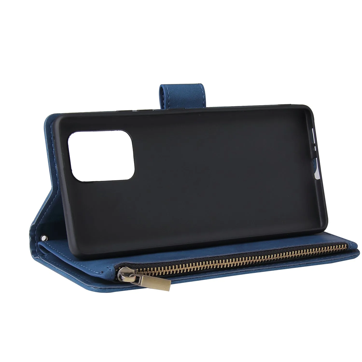 For Samsung S10 Lite 2020 Mobile Phone Case Wallet Design Zipper Closure Overall Protection Cellphone Cover  1 black