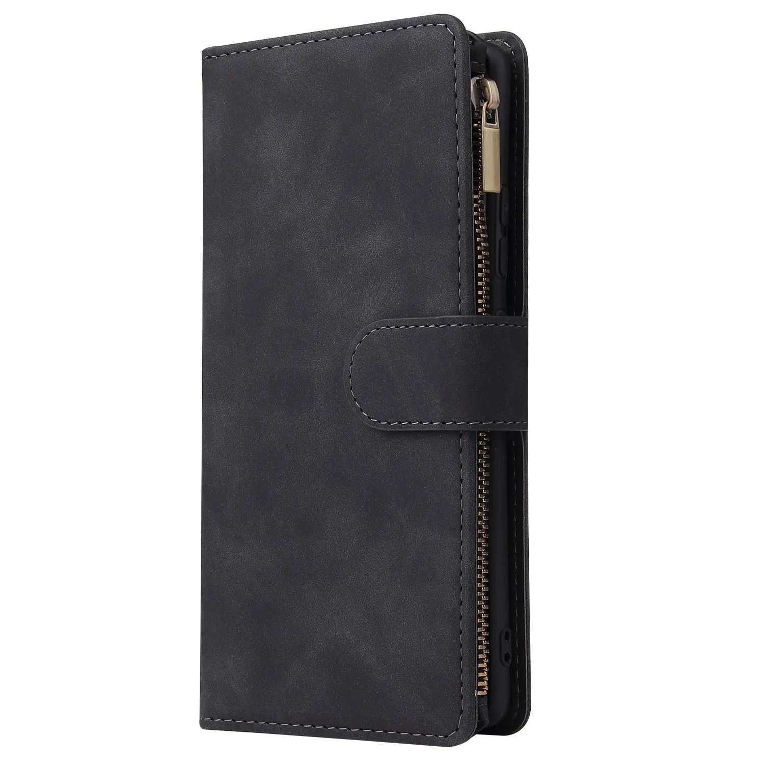 For Samsung S10 Lite 2020 Mobile Phone Case Wallet Design Zipper Closure Overall Protection Cellphone Cover  1 black