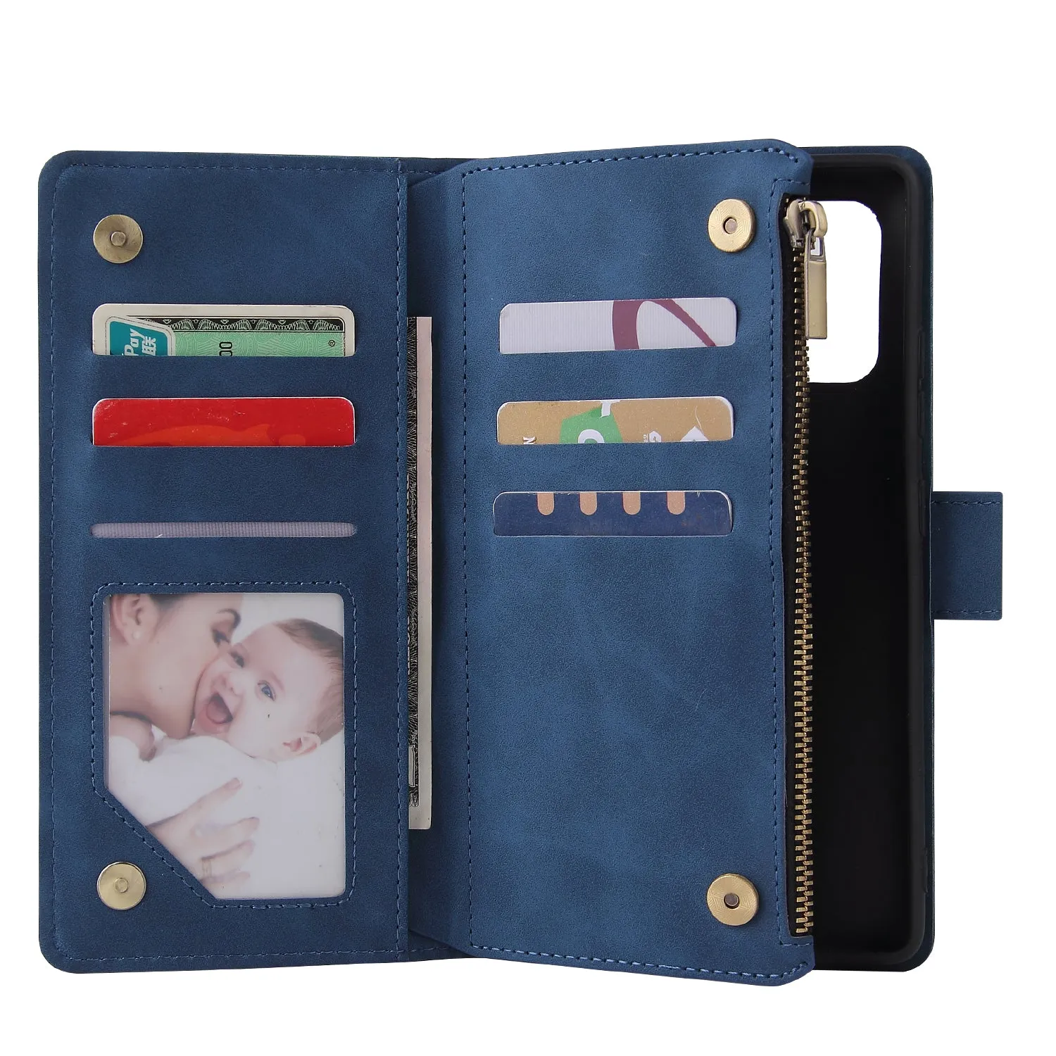 For Samsung S10 Lite 2020 Mobile Phone Case Wallet Design Zipper Closure Overall Protection Cellphone Cover  1 black