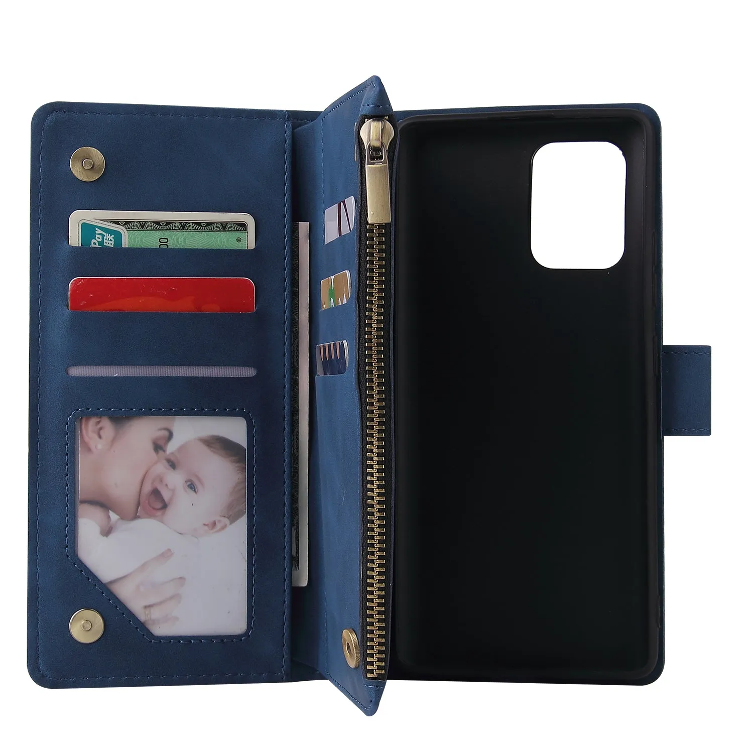 For Samsung S10 Lite 2020 Mobile Phone Case Wallet Design Zipper Closure Overall Protection Cellphone Cover  1 black
