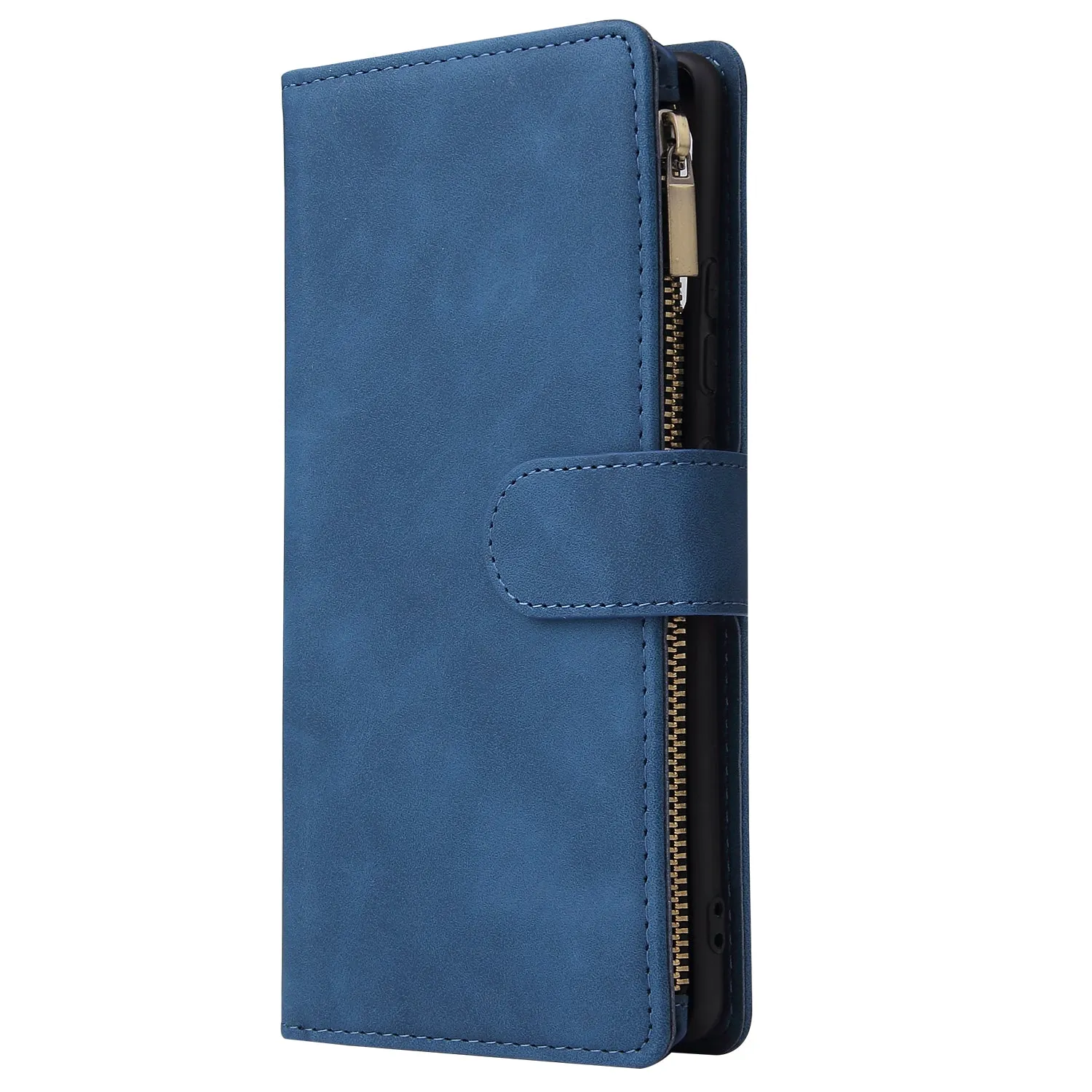 For Samsung S10 Lite 2020 Mobile Phone Case Wallet Design Zipper Closure Overall Protection Cellphone Cover  4 brown