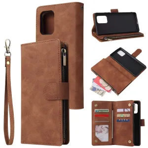 For Samsung S10 Lite 2020 Mobile Phone Case Wallet Design Zipper Closure Overall Protection Cellphone Cover  4 brown