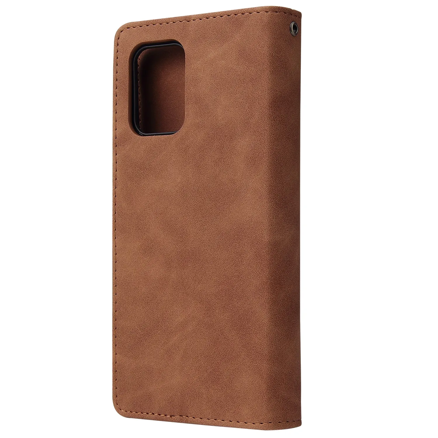 For Samsung S10 Lite 2020 Mobile Phone Case Wallet Design Zipper Closure Overall Protection Cellphone Cover  4 brown