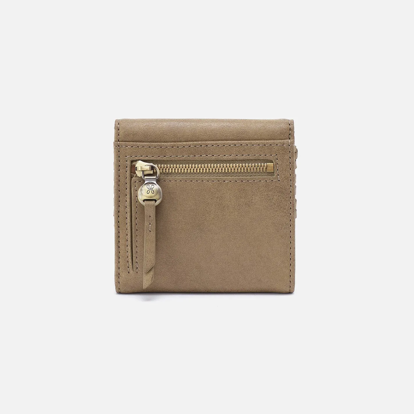 Foray Small Wallet In Metallic Leather - Burnished Sage