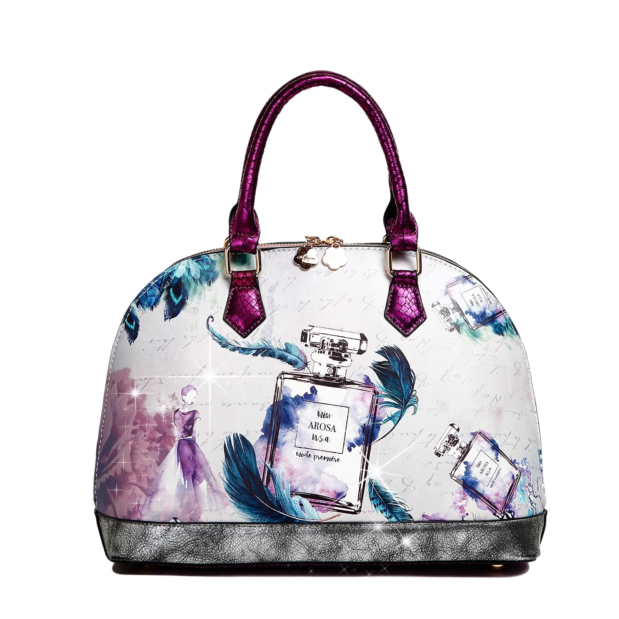 Fragrance Dome Vintage Hollywood Retro Graphic Handbag [BD8914]