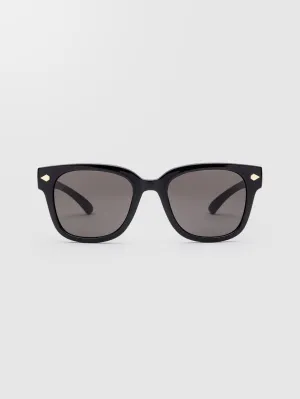 Freestyle Gloss Black Sunglasses (Gray Lens) - GRAY