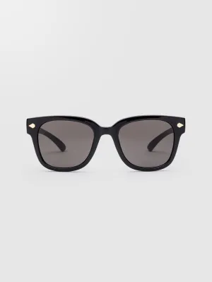 Freestyle Gloss Black Sunglasses (Gray Lens) - GRAY