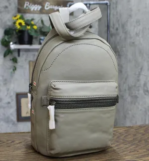 Frye Lena Lambskin Leather Backpack Gray One Size