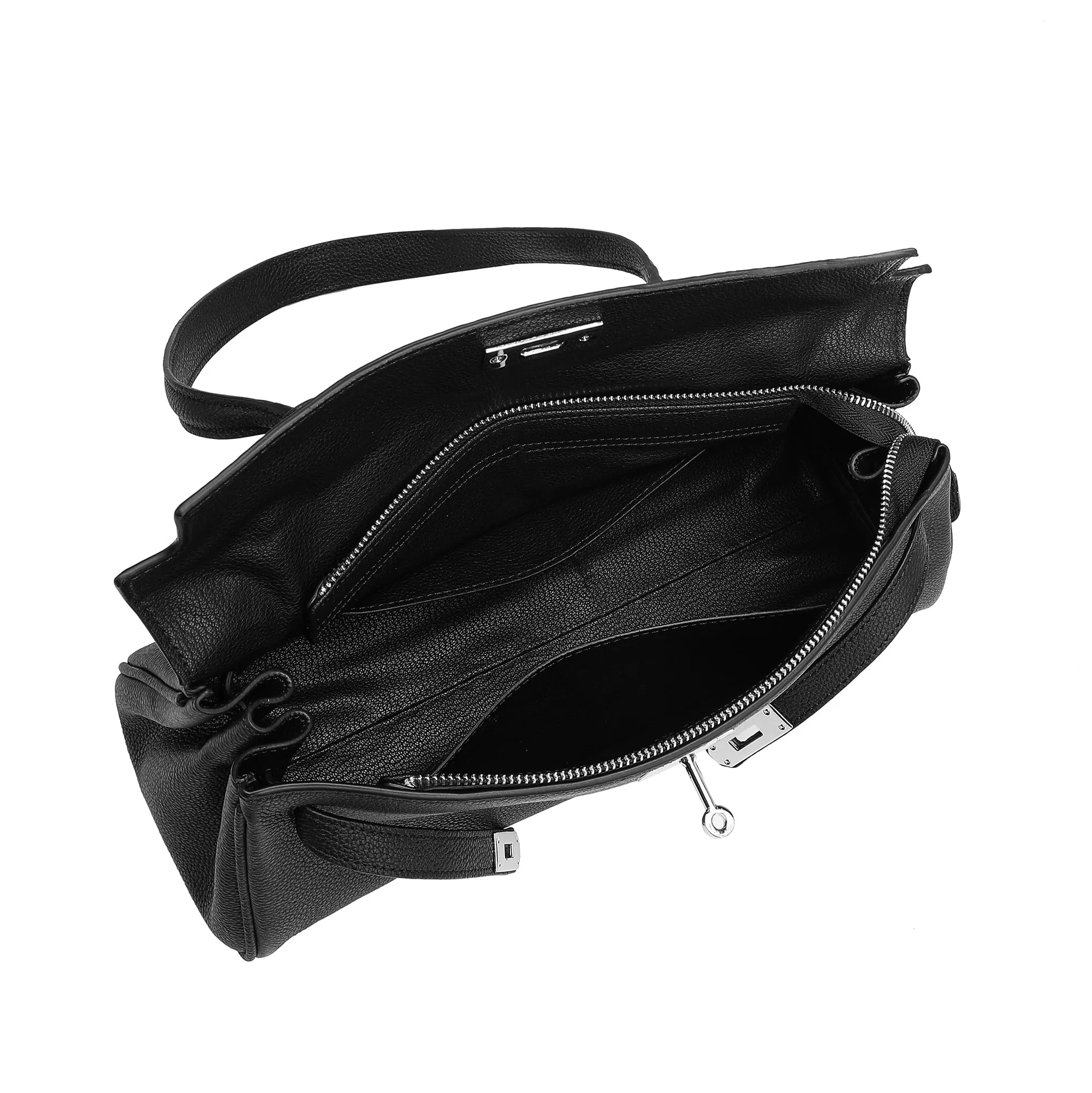 Full-Gain Leather East-West Shoulder Bag