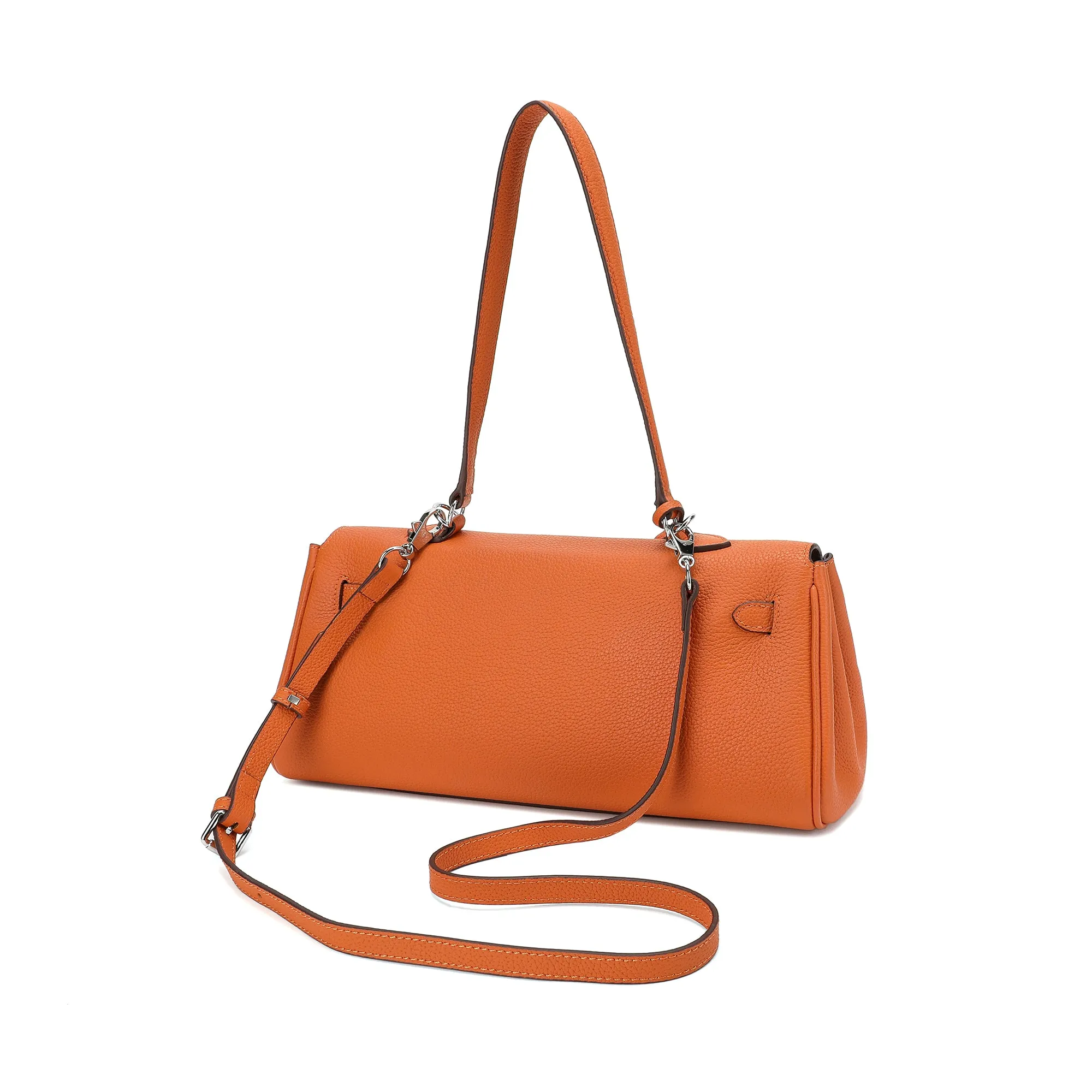 Full-Gain Leather East-West Shoulder Bag