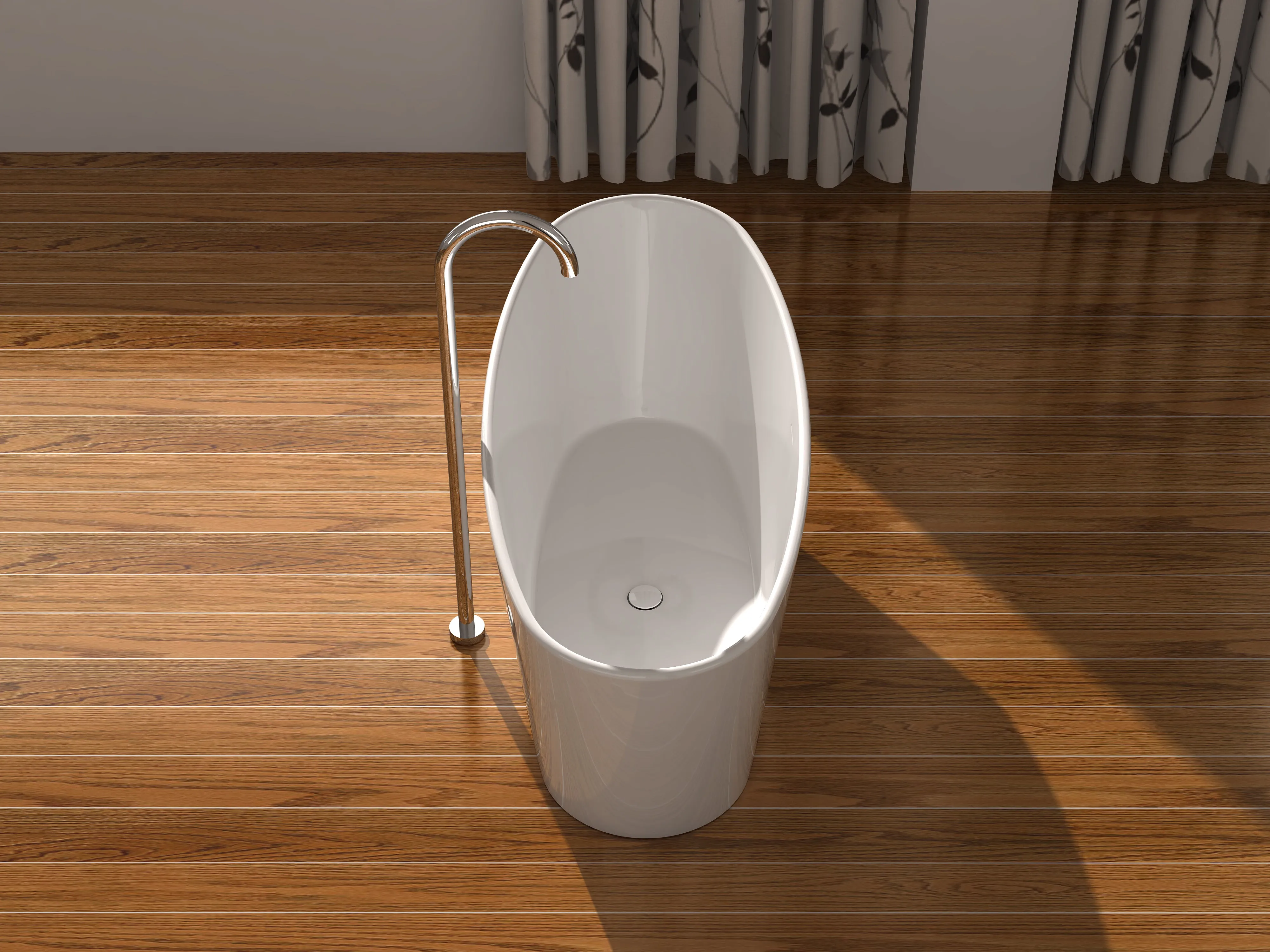 Gia Upright Compact Stone Bath - 1580mm - G6504