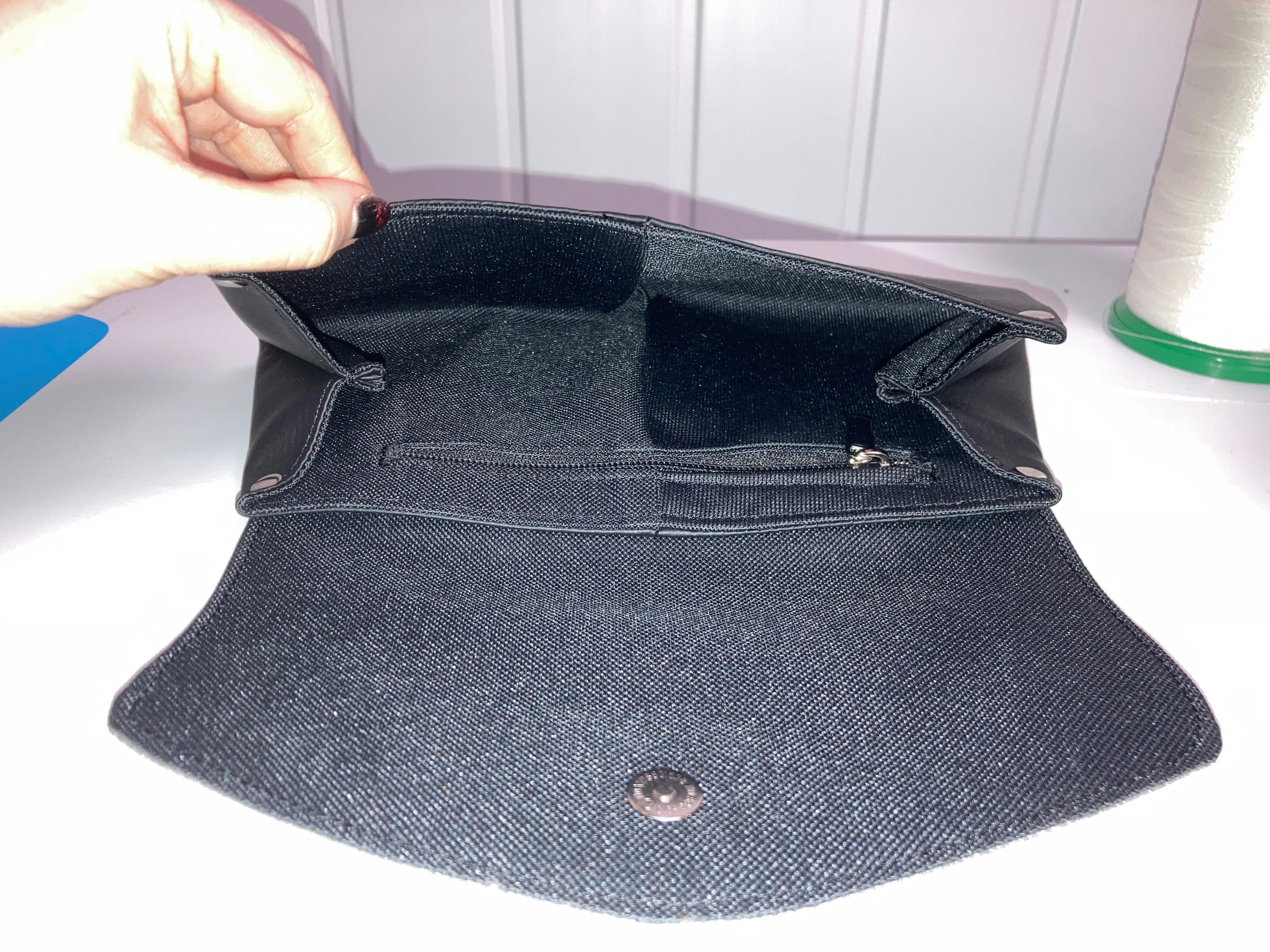 Gold Glitter and Black Skye Clutch Bag