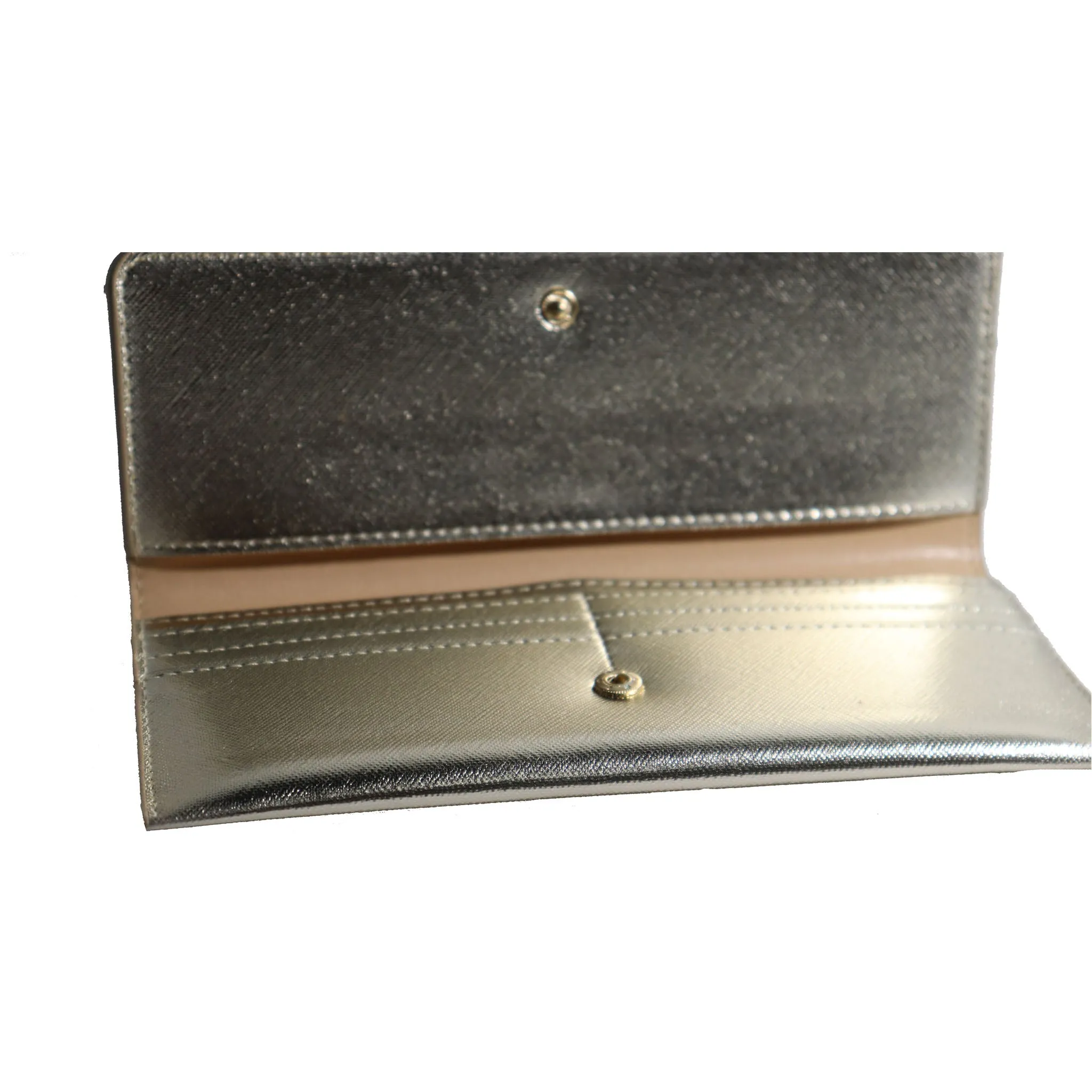 Gold Metallic Fold Over Wallet