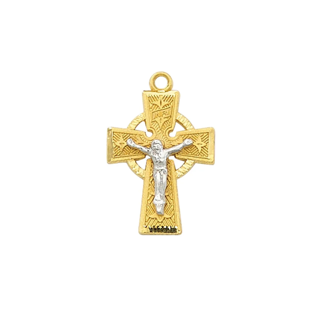 Gold plated Two tone Celtic Crucifix with chain