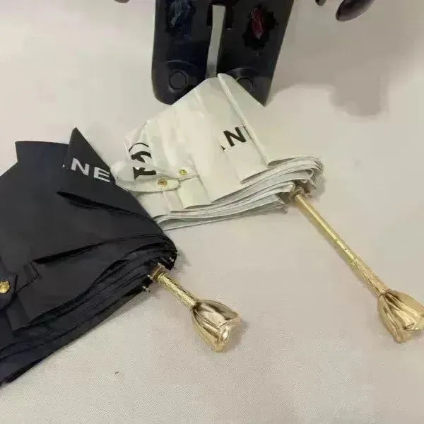 Golden Rose Luxury Tri-Fold Umbrella