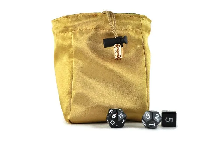 Green and gold dice bag