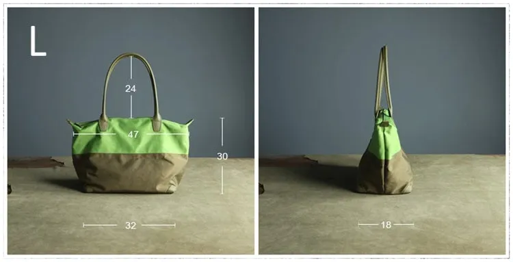 Green Womens Nylon Shoulder Handbag Womens Nylon Contrast Color Shoulder Work Purse Nylon for Ladies