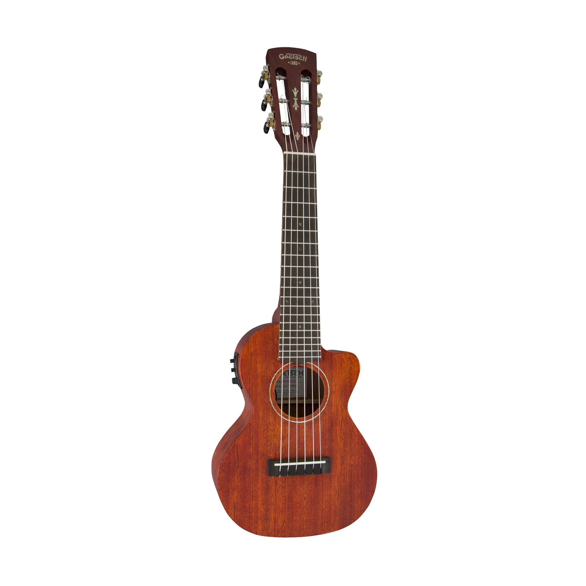 Gretsch G9126 Acoustic-Electric Ukulele, Ovangkol FB, Honey Mahogany Stain