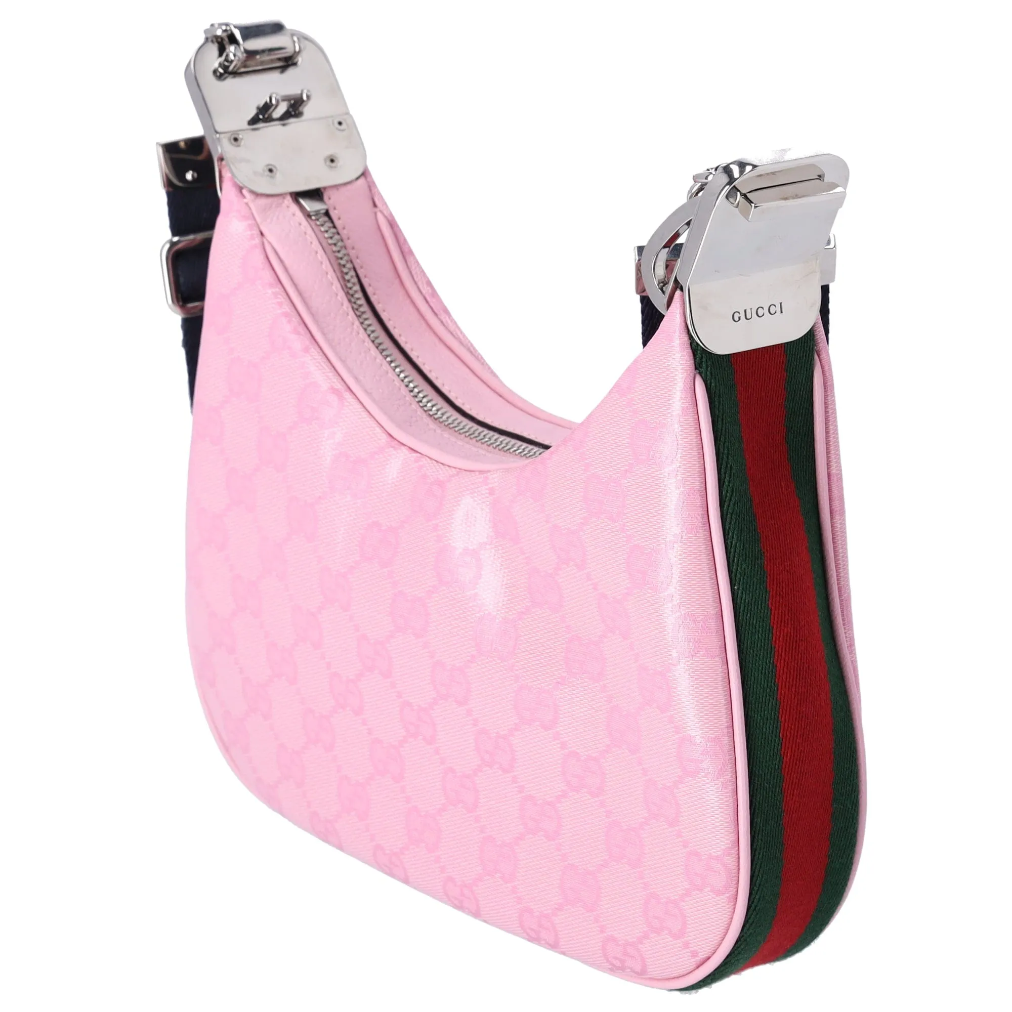 GUCCI Attache Small Shoulder Bag 699409 Pink GG Multicolor Strap