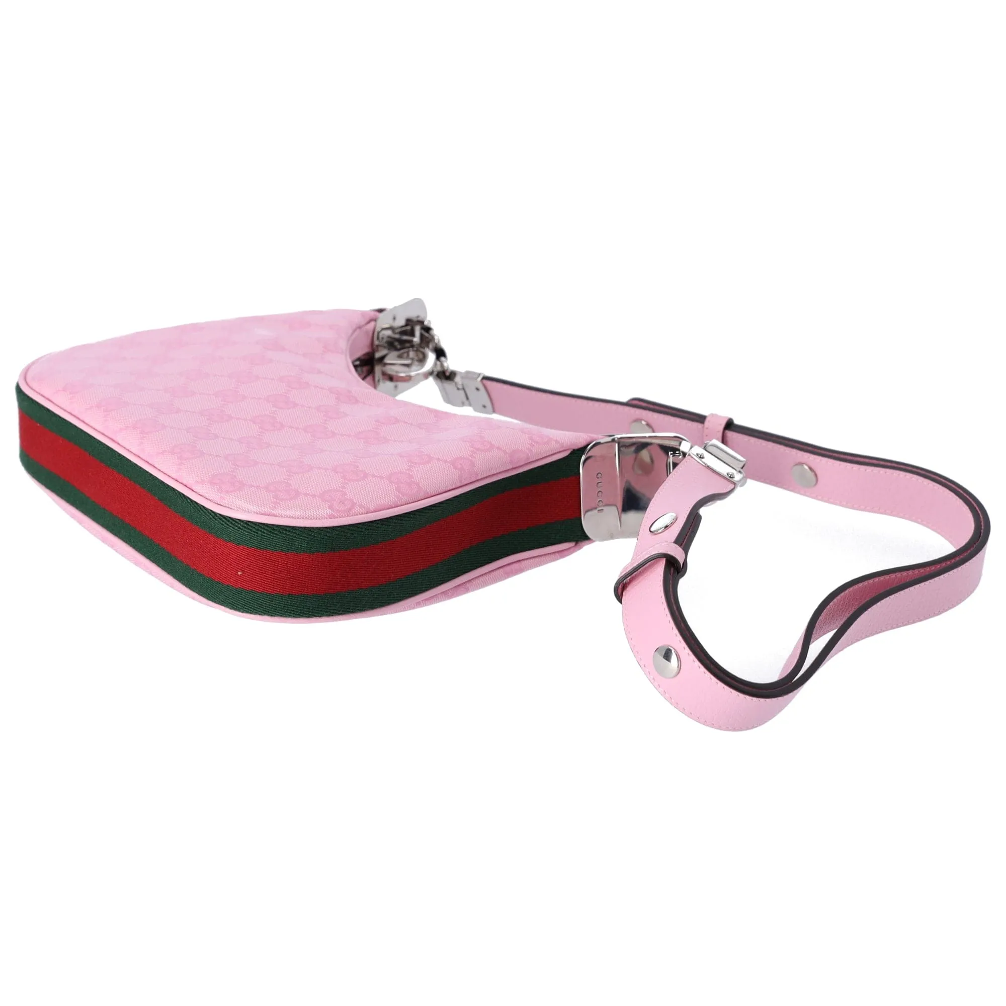 GUCCI Attache Small Shoulder Bag 699409 Pink GG Multicolor Strap