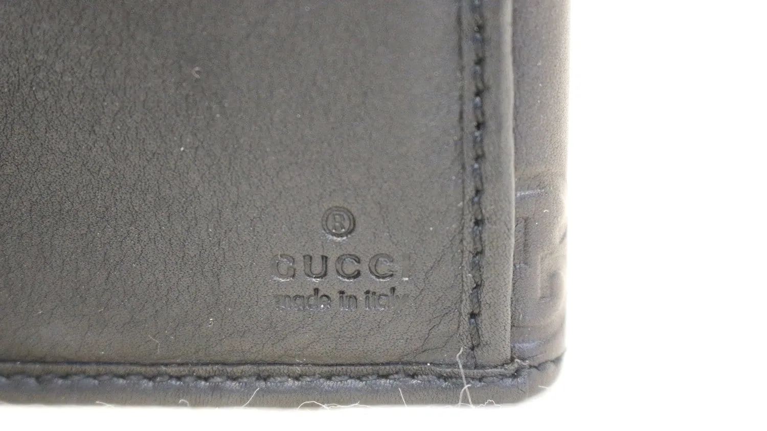GUCCI Black Guccissima Leather Long Wallet