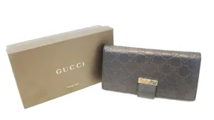 GUCCI Black Guccissima Leather Long Wallet