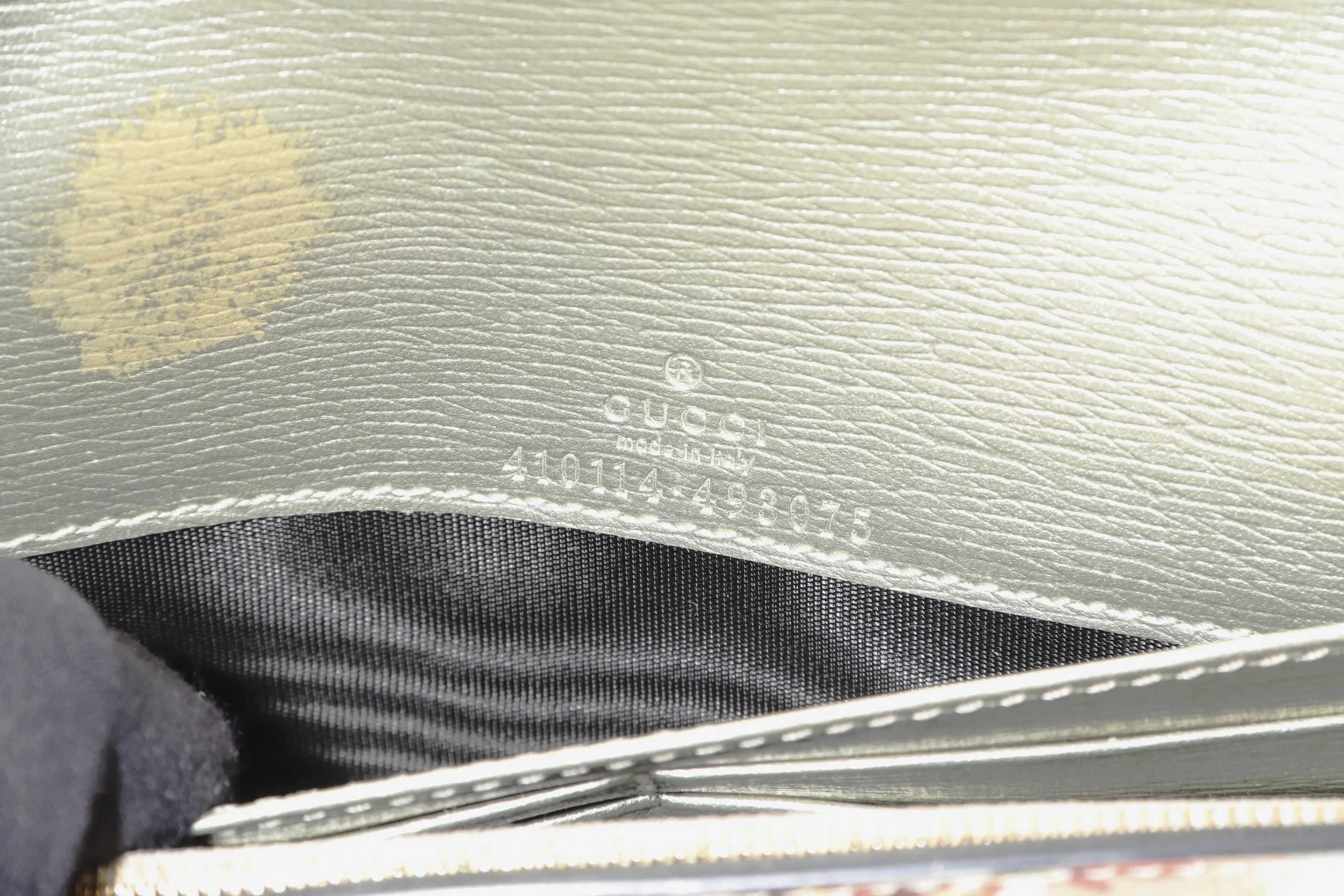 GUCCI BLOOM CHAIN WALLET (410114 493075) METALLIC GOLD LEATHER GOLD HARDWARE, NO DUST COVER & BOX
