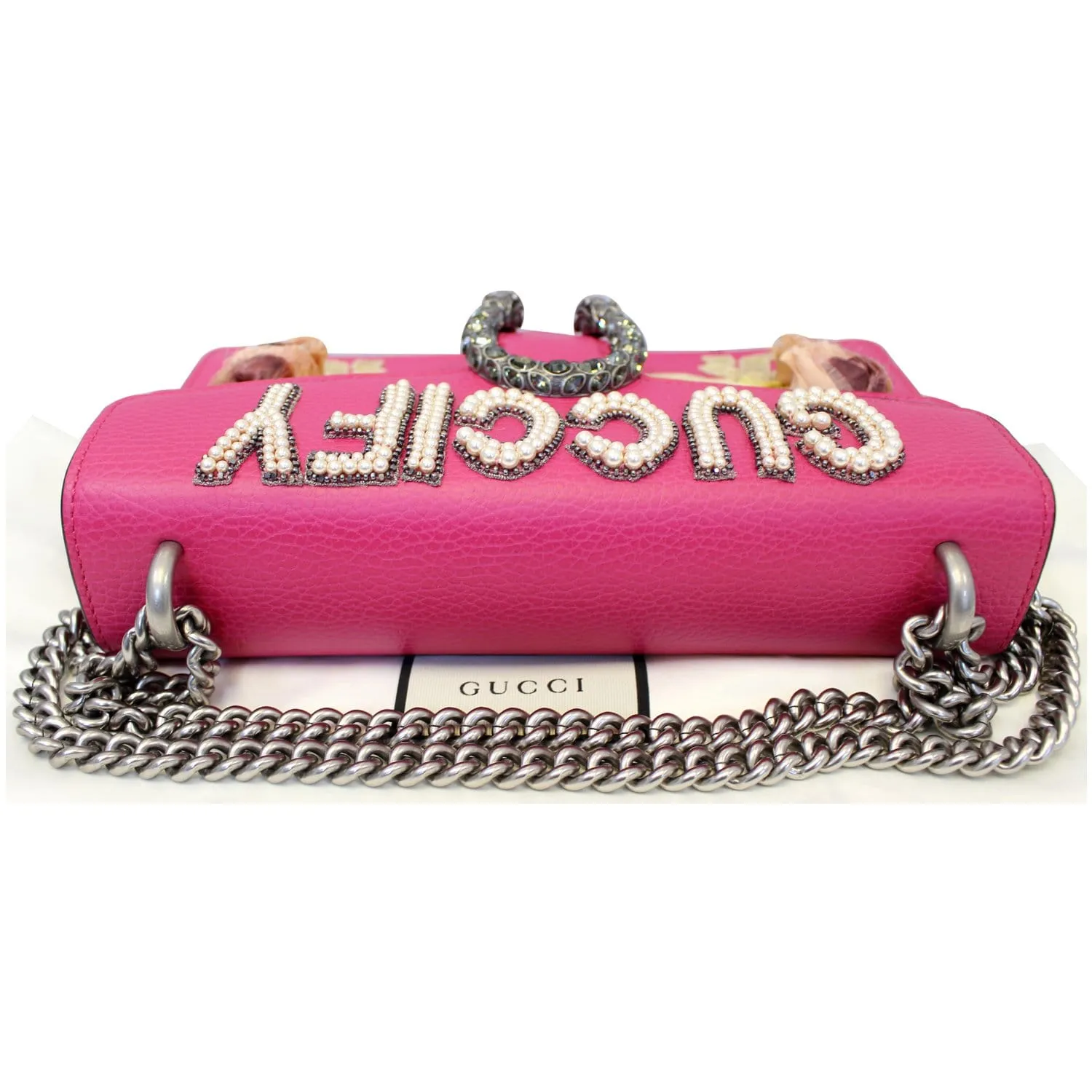 Gucci Dionysus Small Guccify Grained Leather Shoulder Bag Pink - 20% OFF