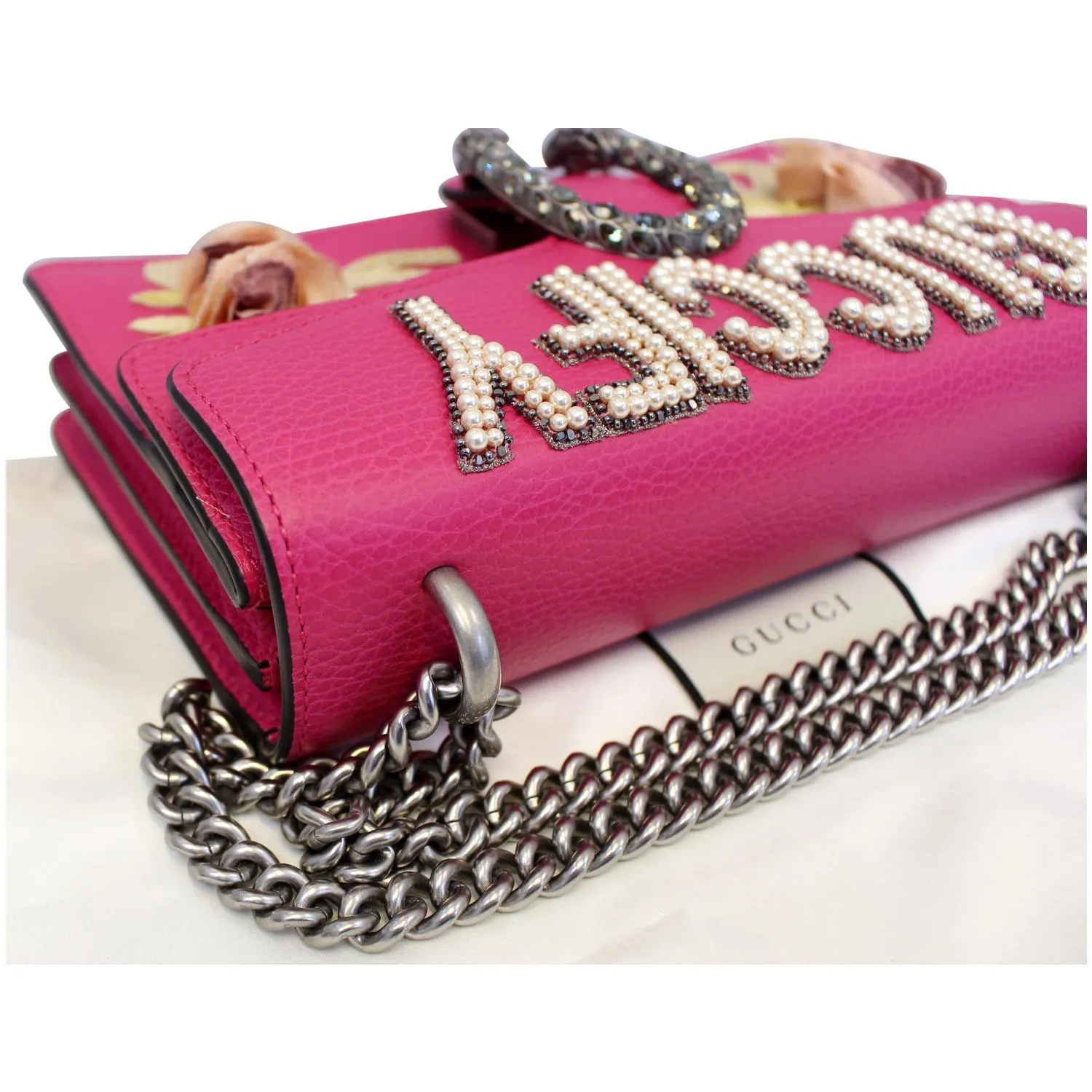 Gucci Dionysus Small Guccify Grained Leather Shoulder Bag Pink - 20% OFF