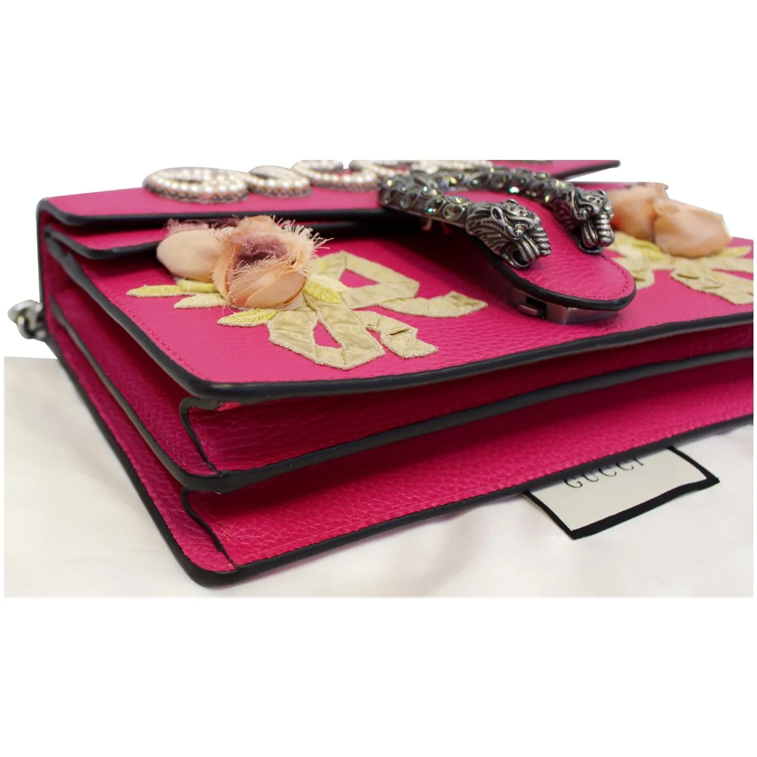 Gucci Dionysus Small Guccify Grained Leather Shoulder Bag Pink - 20% OFF