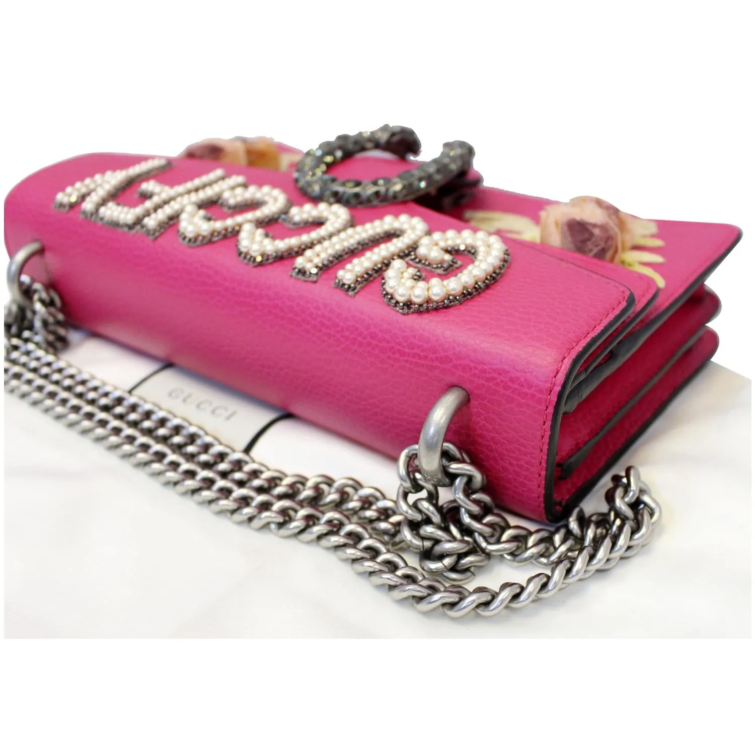 Gucci Dionysus Small Guccify Grained Leather Shoulder Bag Pink - 20% OFF