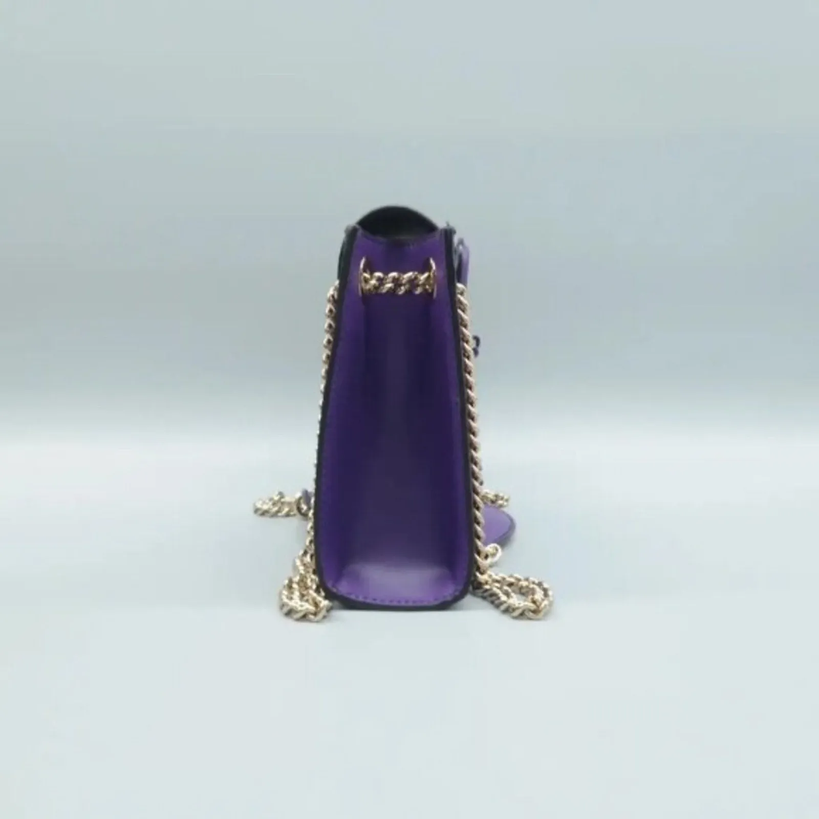 GUCCI Emily Purple GG Leather Shoulder Bag